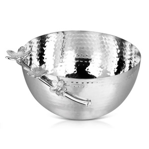 Tazón de chocolate de metal de calidad superior con acento de flores, tazón para servir chocolate, diseño moderno, exhibición de postres, tazón para servidor de dulces - Product Image 2