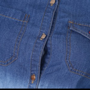 Camisa de Mezclilla Casual Entallada para Mujer, Nueva Moda, Transpirable, Ecológica, de Fibra de Bambú y Algodón, de Secado Rápido, Más Vendida - Product Image 3