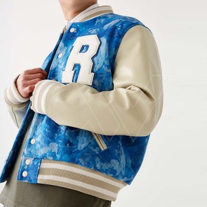 Veste d'hiver pour homme en laine patchwork pour étudiant baseball letterman - Product Image 2