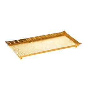 Ensemble de trois plateaux de service martelés en métal forme rectangulaire plateau de service en gros classique élégant plat de service en métal de table - Product Image 2