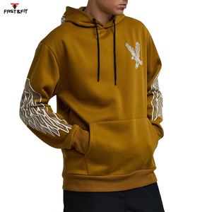 Vente en gros de sweats à capuche en molleton 100% coton pour hommes, brodés, style streetwear d'hiver, avec strass, logo personnalisé, unisexe, thermiques - Product Image 3