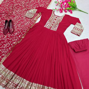 Robe longue indienne et pakistanaise traditionnelle pour femme, brodée de sequins et de zari, séchage rapide, haute qualité, par Tennecy - Product Image 1