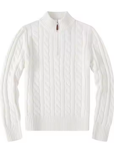 เสื้อโปโลผู้ชายลำลองสำหรับฤดูหนาว ปักลาย ซิปครึ่งตัว แขนยาว - Product Image 6