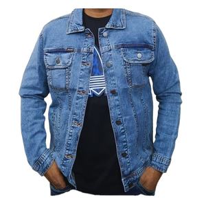 2024 Best Quality Custom Logo Men's <b>Denim</b> Hooded <b>Jacket</b> Turn-down Collar Long Sleeve Casual 100% Cotton for Winter - Product Image 1