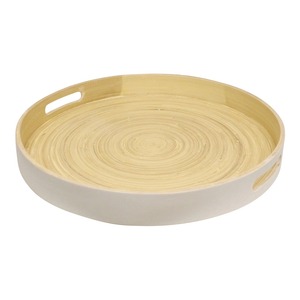 Bandeja de fibra de bambú de bobina natural al por mayor para banquetes de boda y eventos, bandejas de servicio redondas hiladas producidas en Vietnam - Product Image 5