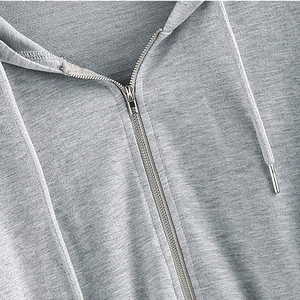 Haut à capuche zippé et élégant pour femmes, confortable et tendance pour les sorties décontractées et la superposition en éponge 100% coton - Product Image 4