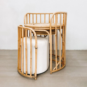 Table de maquillage naturelle avec miroir pliable Meilleures tables de toilette en rotin pour dressing de chambre à coucher d'usine professionnelle - Product Image 2