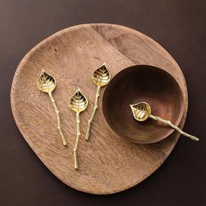 Gold Metal Leaf Cup Tea <b>Coffee</b> <b>Spoon</b> For Restaurant Hotel Wedding & Gifting in Bulk Price - Product Image 2