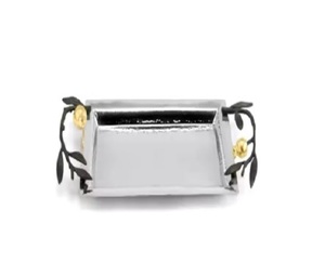 Plateaux de service personnalisés avec poignée décorative pour hôtel restaurant Qualité supérieure Plateau de service en métal fait à la main Table à manger pour la maison - Product Image 1