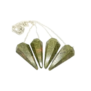 Pendule unakite à cône de haute qualité pendule de radiesthésie à cône à facettes en cristal naturel pour pendules de guérison Reiki à vendre - Product Image 2