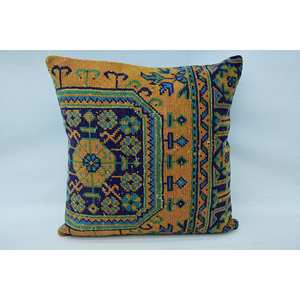 Oreiller en laine de Bohème multicolore 28x28 Coussin décoratif en patchwork brodé vintage Portable pour la literie et l'utilisation du sol - Product Image 1