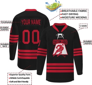 Sublimación personalizada bordada conjunto de Jersey de hockey sobre hielo para adultos jóvenes personalizado impreso cosido práctica ropa deportiva OEM - Product Image 4