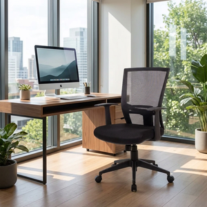 New Orleans Ergonomic Office <b>Chair</b> Lift Feature Black Mesh Design Modern Style Adjustable Height Headrest PP Fabric Plastic - Product Image 2