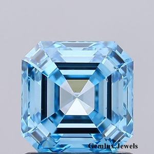 Diamante suelto cultivado en laboratorio con certificación IGI, corte Asscher, 2 quilates, color azul intenso, claridad VS, para joyería, precio B2B. - Product Image 1
