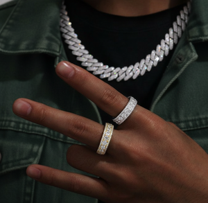 Anneaux de fiançailles éternels pour femmes Aniva en or blanc, bijoux fins glacés, diamant de laboratoire de couleur E, taille brillante, 14 carats, ethnique - Product Image 3