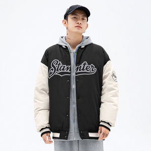 Chaqueta universitaria con bordado de manga unisex personalizada, Jersey con letras, chaqueta deportiva universitaria de béisbol de nailon para hombre - Product Image 4