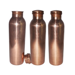 Nouvelle bouteille d'eau en cuivre de conception unique bouteilles d'eau martelées en cuivre pur vente en gros - Product Image 2