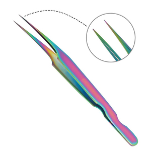 Las mejores pinzas para extensión de pestañas, pinzas de punta recta puntiaguda, pinzas de acero inoxidable hechas a mano - Product Image 3