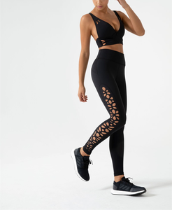 Respirant femmes solide 100% coton ensemble de vêtements de Sport évacuation de l'humidité soutien-gorge de sport haut court débardeur 2 pièces Shorts pantalon-côtelé sans couture - Product Image 1