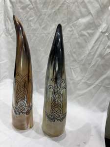 Natural <b>Viking</b> Drinking <b>Horn</b> with <b>Horn</b> Stand Rough Eco-Friendly Handmade Modern by CRAFTS GALORE India - Product Image 2