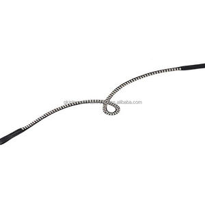 Bracelet de sourcil de cheval en cuir personnalisé en cristal, nouveau design élégant, 2 rangées de cristaux clairs, diamant, noir, bande de sourcil de cheval en cuir - Product Image 1