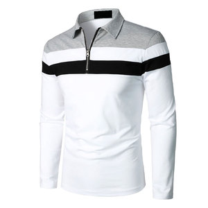 Camiseta Polo de Manga Larga para Hombre, Tendencia Popular, Colores en Contraste, Mezcla de Algodón - Product Image 3