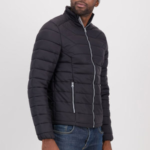 Custom OEM Printed Canvas Stand Collar Hooded Puffer <b>Jacket</b> Men Custom Pockets Front Multi Colors High Quality Winter Breathable - Product Image 4