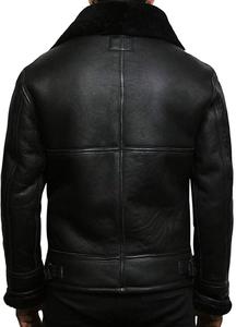 Vestes en cuir d'aviation pour hommes RAF B3 en véritable peau de mouton, doublure chaude en fourrure, veste en cuir d'aviateur, OEM - Product Image 4