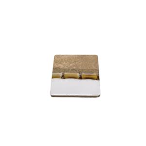 Posavasos de madera de estilo duradero con forma cuadrada de color marrón y blanco, mesa decorativa, modelo usado, utensilios de cocina para el hogar utilizados al mejor precio - Product Image 1