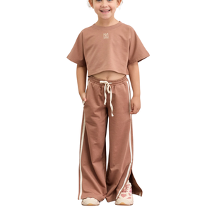 Conjuntos de Ropa para Niñas de Manga Corta con Estampado de Cuadros, Tejido Transpirable de Mezcla de Algodón y Poliéster, Primavera/Otoño Verano 2026, Vietnam OEM ODM - Product Image 5