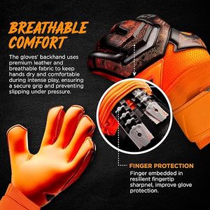 ถุงมือผู้รักษาประตูหนังแท้สำหรับมืออาชีพ Oxygen Sports ถุงมือฝึกซ้อมแบบรัดรูปสำหรับการเตะ - Product Image 5