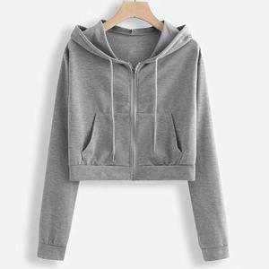 เสื้อกันหนาวแขนยาวคอตตอนสำหรับผู้หญิงเสื้อครอปเสื้อครอปเสื้อครอปเสื้อสเวตเตอร์แขนยาวสำหรับใส่ไปยิมกำหนดโลโก้ได้เอง - Product Image 6