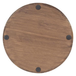 Bandeja redonda de madera moderna de 15 pulgadas con lavado gris y detalles en blanco para decoración de transición del hogar y servicio elegante a bajo precio - Product Image 6