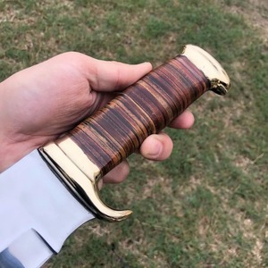 Cuchillo Bowie Hecho a Mano con Hoja de Acero D2, Mango de Madera y Funda de Cuero, Cuchillo para Exteriores, Cuchillo Personalizado - Product Image 2