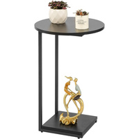 Table d'appoint en bois de couleur noire, table basse pour salon, table basse latérale pour hôtel et restaurant
