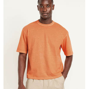 Camiseta clásica básica de gran tamaño para hombre, camisa de manga corta de corte ancho con cuello redondo, camisetas de algodón 100% para hombre - Product Image 4