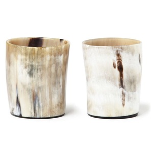 Vaso de cuerno de Búfalo con patrón tallado y vaso de cuerno de buey ecológico con monograma grabado y logotipo personalizado - Product Image 4