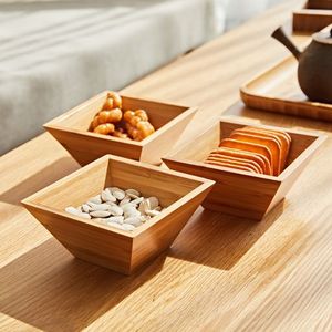 EXCELENTE JUEGO DE CUENCOS DE MADERA PARA DECORACIÓN DE MESA SNACKS BUSCUITS ACCESORIOS DE ALMACENAMIENTO EXCELENTE CUENCO CUADRADO CON LOGOTIPO IMPRESO - Product Image 1
