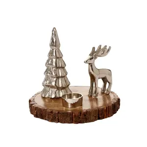 ELF Christmas Candle Holders, Gold Iron Snowflake/Deer/Star Metal