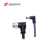 Connecteur d'alimentation M12, codage S, protection IP67, connexion à souder pré-moulée, utilisation automobile, marque PRODATA, câble étanche