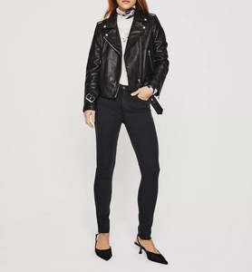 Chaqueta de Motociclista para Mujer, 100% Piel de Cordero, con Bolsillos con Cremallera, Diseño Personalizado de Primera Calidad - Product Image 5