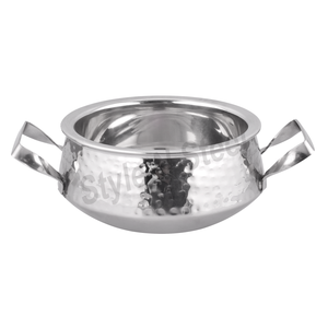 Handi Outils de cuisine de service Mini-plat de service en acier inoxydable martelé Balti - Product Image 1