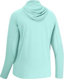 Chemise de pêche unisexe à manches longues UPF 50 avec masque, cache-cou UV, capuche, 100% polyester, antibactérien, logo frontal, motif uni - Product Image 3