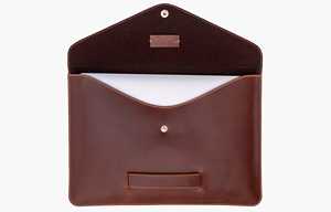 Housse en cuir véritable moderne pour ordinateur portable Organisateur de bureau fait main Portefeuille d'affaires Durable Executive Classic Case - Product Image 6