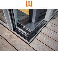 Porte coulissante d'angle en aluminium robuste de taille personnalisée Porte coulissante d'angle moderne pour l'extérieur Porte coulissante d'angle patio étanche pour la maison