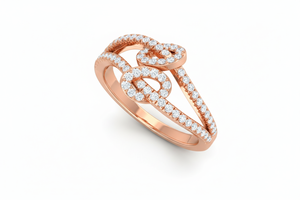 แหวนทอง 14K ประดับเพชรธรรมชาติ 70 เม็ด ทรงกลมเจียระไนแบบบริลเลียนท์ ดีไซน์วงแหวนแบบ Bandhan Halo สำหรับผู้หญิง |   0.26Ctw ชุบโรเดียม ได้รับการรับรองจาก IGI น้ำหนัก 3.40 กรัม - Product Image 4