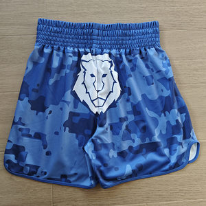 Short de boxe thaïlandaise Ceinture élastique sur le thème de la Thaïlande Polyester lavé à séchage rapide/Nylon Arts martiaux Porter Kick Boxing MMA Wrestling - Product Image 1