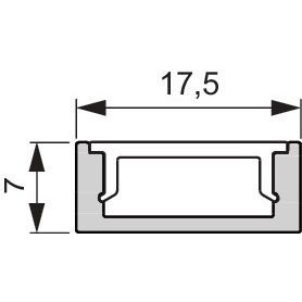 โปรไฟล์อะลูมิเนียมสำหรับไฟ LED แบบฝัง ขนาด 18x7 มม. รุ่น EV1 - Product Image 3