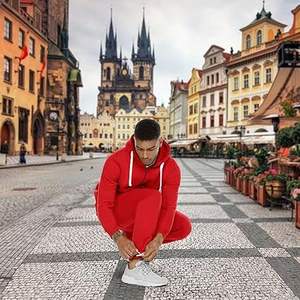 1985 <b>Men's</b> Track suit set Thick Fleece Hoodie Sweatsuit 2 pieces,casual winter <b>warmer</b> outfit - Product Image 5