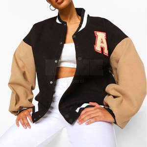 Veste Letterman de couleur personnalisée avec manches complètes Dernier design Remplissage respirant en coton tricoté Prix bas Fabriqué au Pakistan - Product Image 2